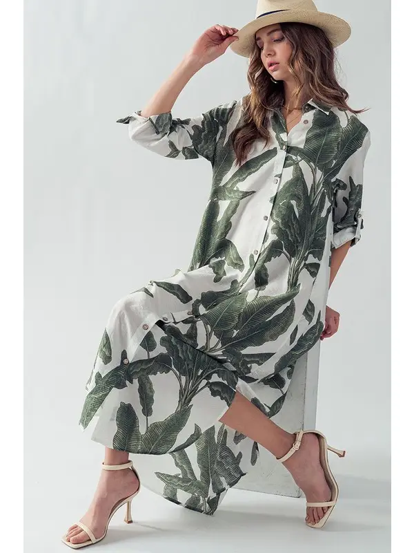 Elsie Palm Maxi Dress - Image 6