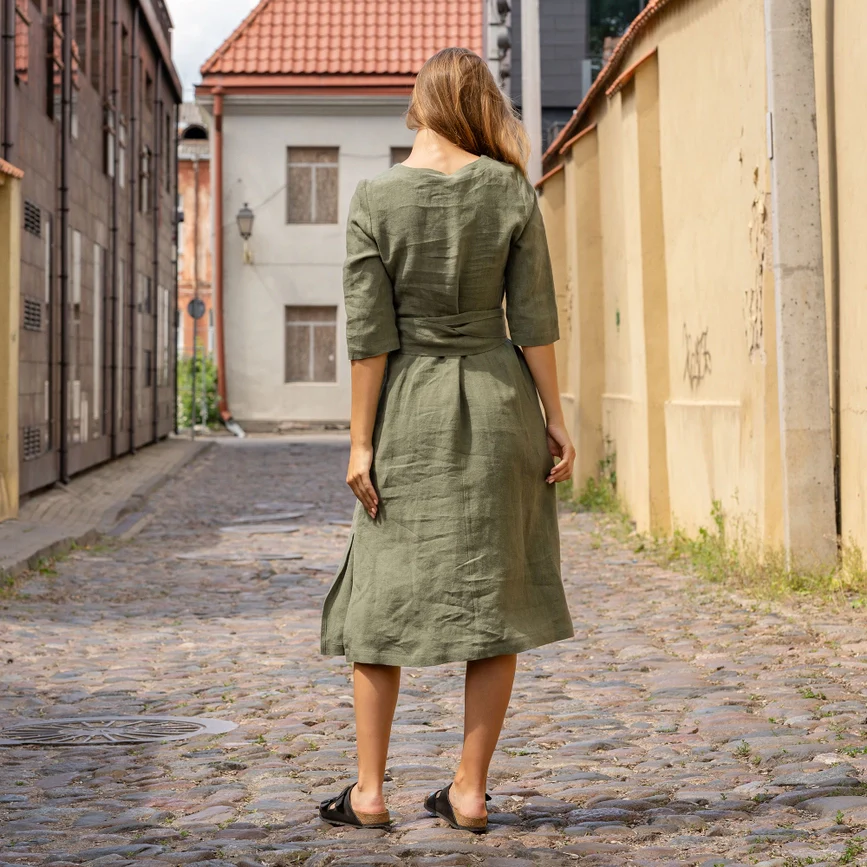 Dahlia Linen Wrap Dress - Image 9