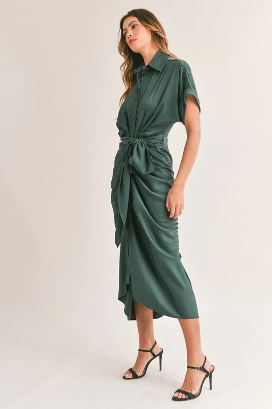 Malibu Dress Satin Short Sleeve - Image 4